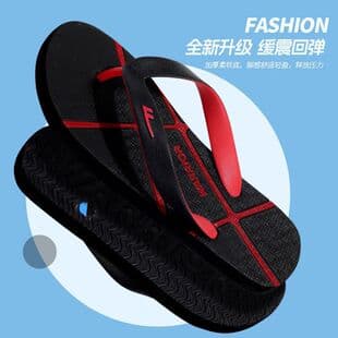 Warrior Flip Flops Men's New Arrival Anti-Slip Wear-Resistant Men's Solid Color Beach Slippers Casual Slippers Outdoor Summer