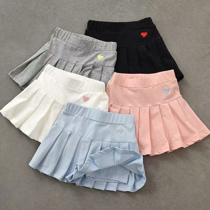 Girls Pleated Skirt Shorts with Safety Shorts, Versatile Kids Anti-Exposure Half Skirt Summer, Korean Style for Toddler and Kids