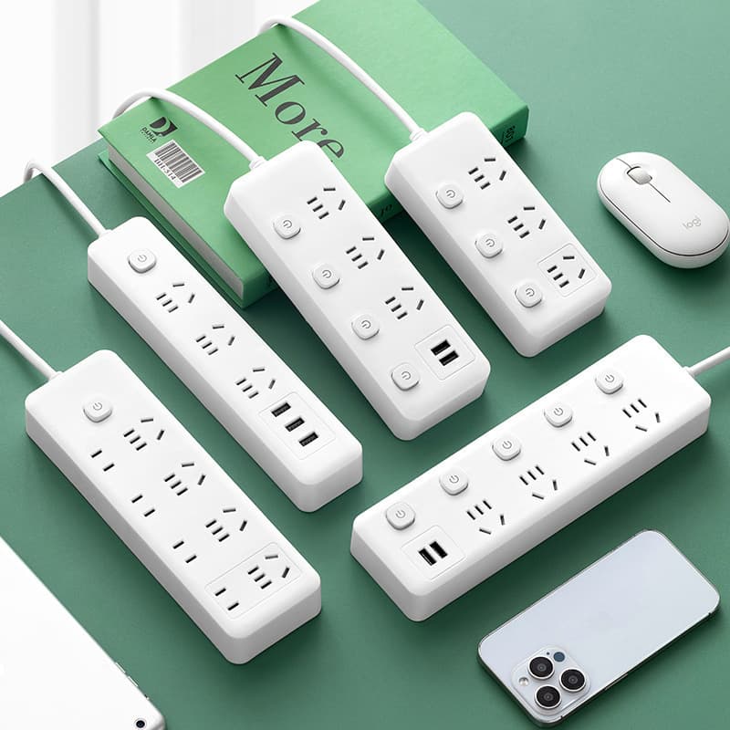 Xiaomi-style Multi-Functional Power Strip with USB Ports, Multiple Switches, and Extension Cord