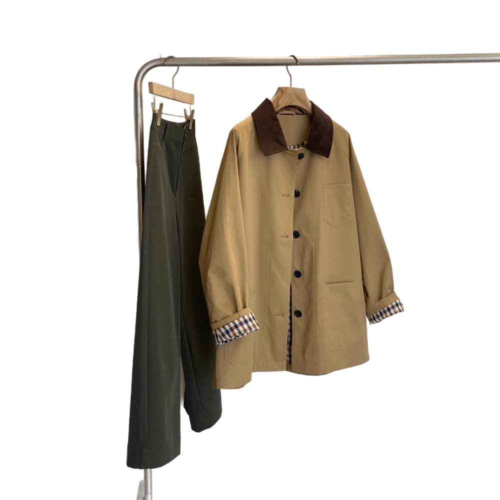 Reliable original stock!! Just buy it without hesitation~ Zhijia high-density twill cotton barn-style jacket short coat for women autumn