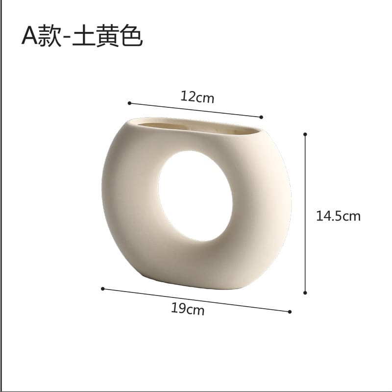 Nordic Unglazed Ceramic Vase Ornament Modern Minimalist Dried Flower Vase Home Living Room Guesthouse Artistic Decoration