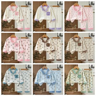 Pajamas for Kids 2026 Children's Sleepwear Cardigan Autumn Full Print Long Sleeve Long Pants Homewear