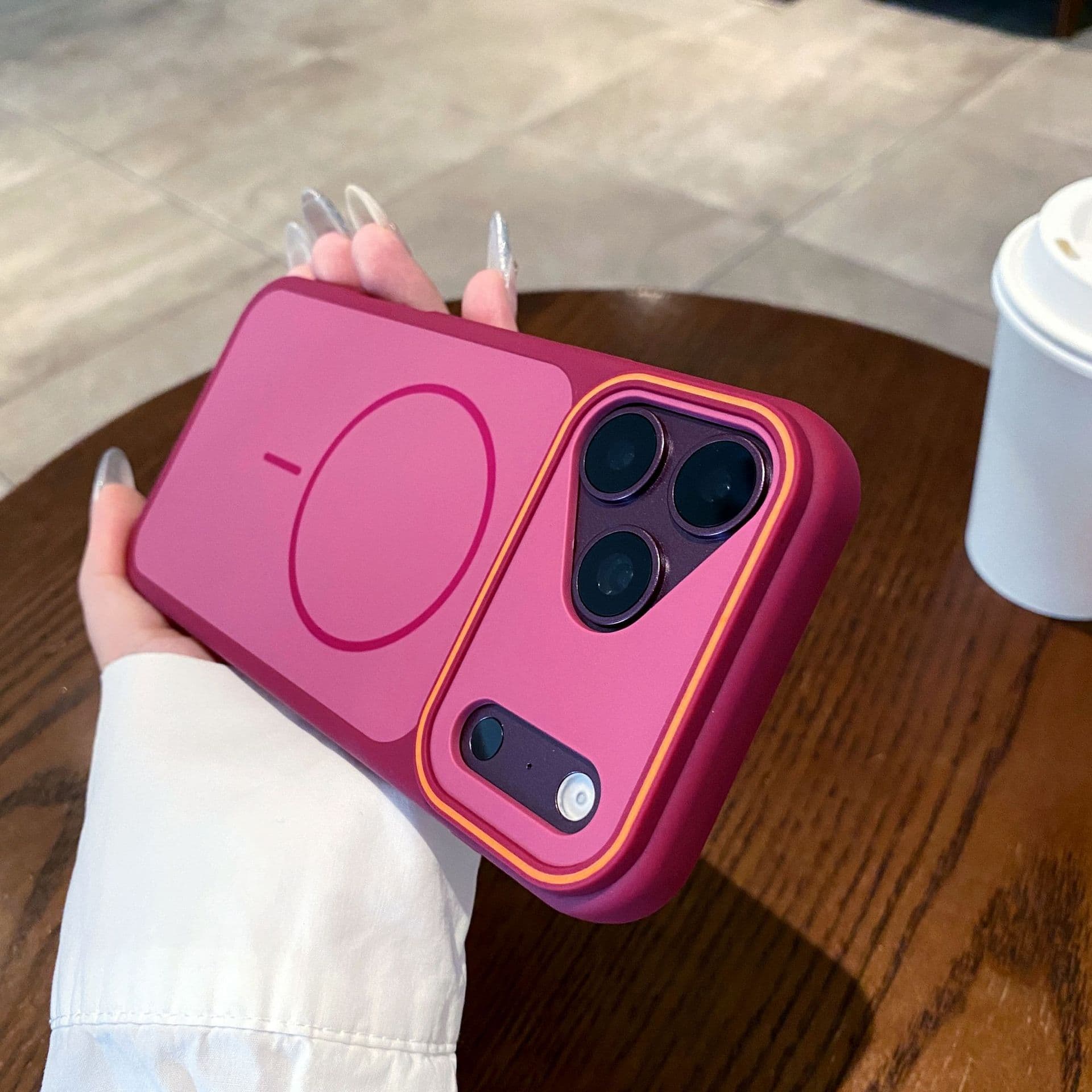 iPhone 18 PRO MAX Skin-Feel Color-Block Large Window Magnetic Phone Case Compatible with Apple 17 Premium Full-Coverage 16