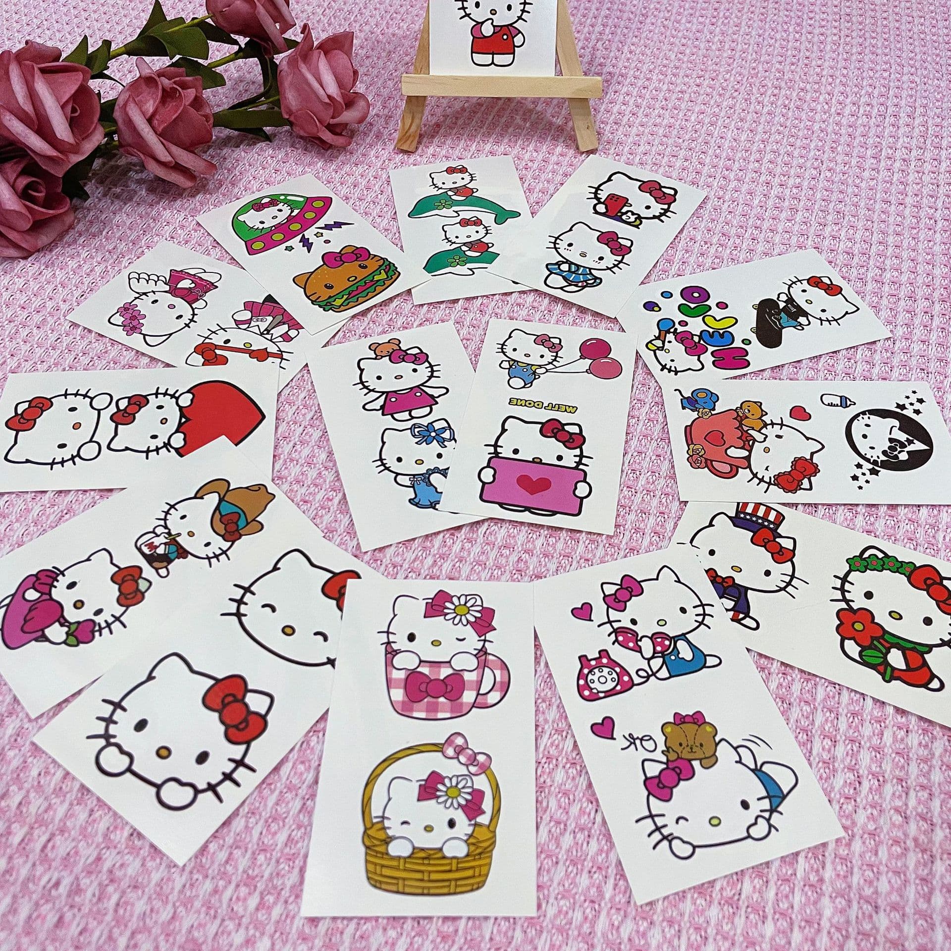 Kuromi Hello Kitty Tattoo Sticker Cartoon Cute Girl Student Waterproof Long-Lasting Kitty Cat Tattoo Sticker