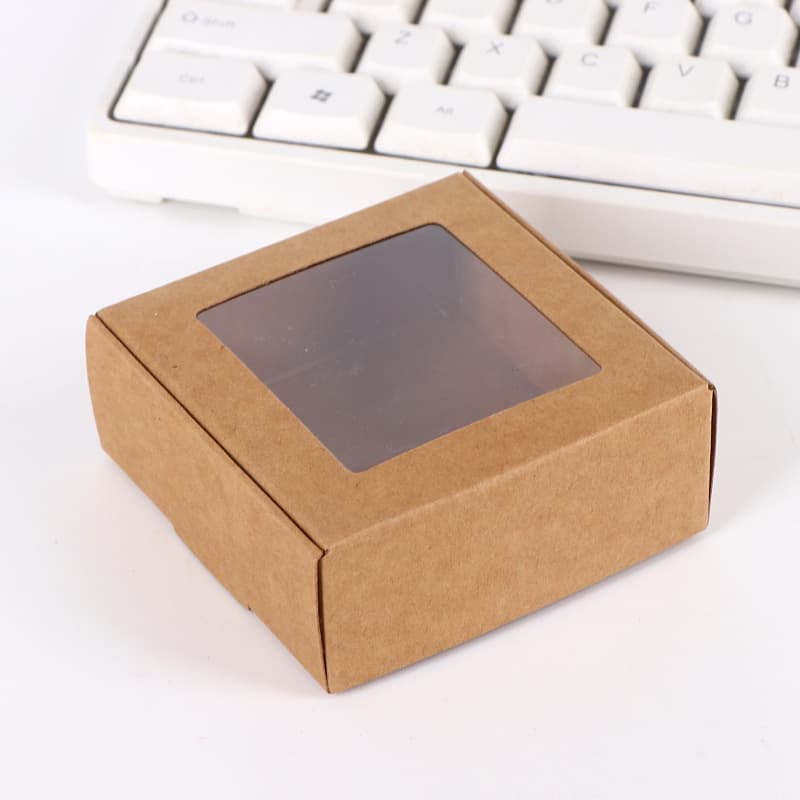 In Stock Kraft Paper Box with Window, Airplane Box, Blind Box, Black White Card, Handmade Soap, Mini Wedding Candy, Fridge Magnet Packaging Box