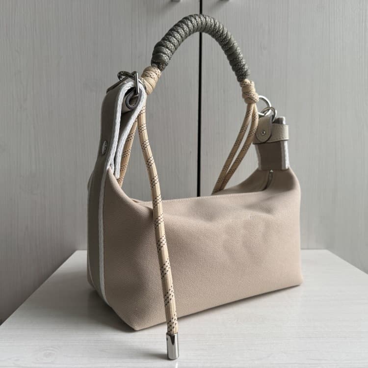 Pillow Bag Hobo Lunch Box Bag Toiletry Bag Trousse Linen Canvas Embroidery H Shoulder Handheld Armpit Bag for Women