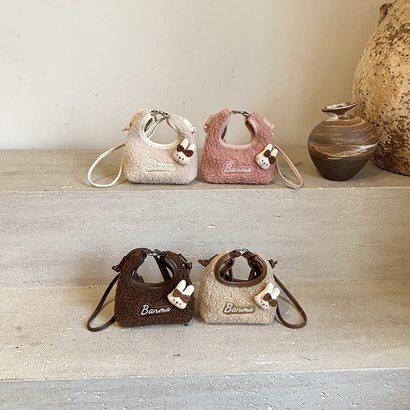 2025 Autumn/Winter New Children's Bag, Cute Plush Little Rabbit Baby Coin Purse, Mini Unisex Shoulder Bag