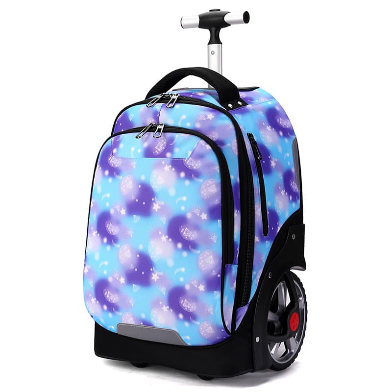 New Junior High School Student Trolley Backpack Waterproof Large Capacity Stair-Climbing Big Wheel Trolley Bag for Grades 5-6 Students Travel