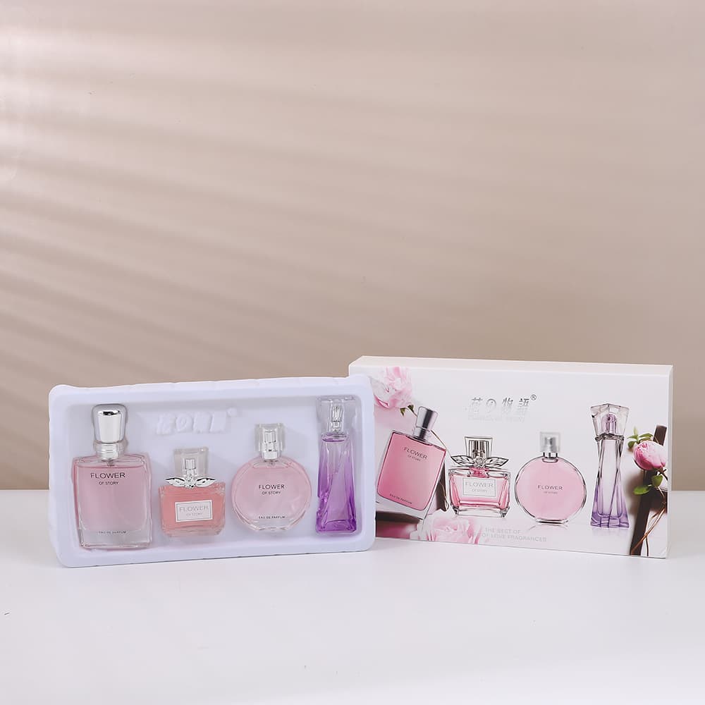 Charming Floral Women's Perfume, Cocoa Sweetheart Light Fragrance Gift Box Set of 4, Birthday Companion Gift, Cross-Border Bestseller