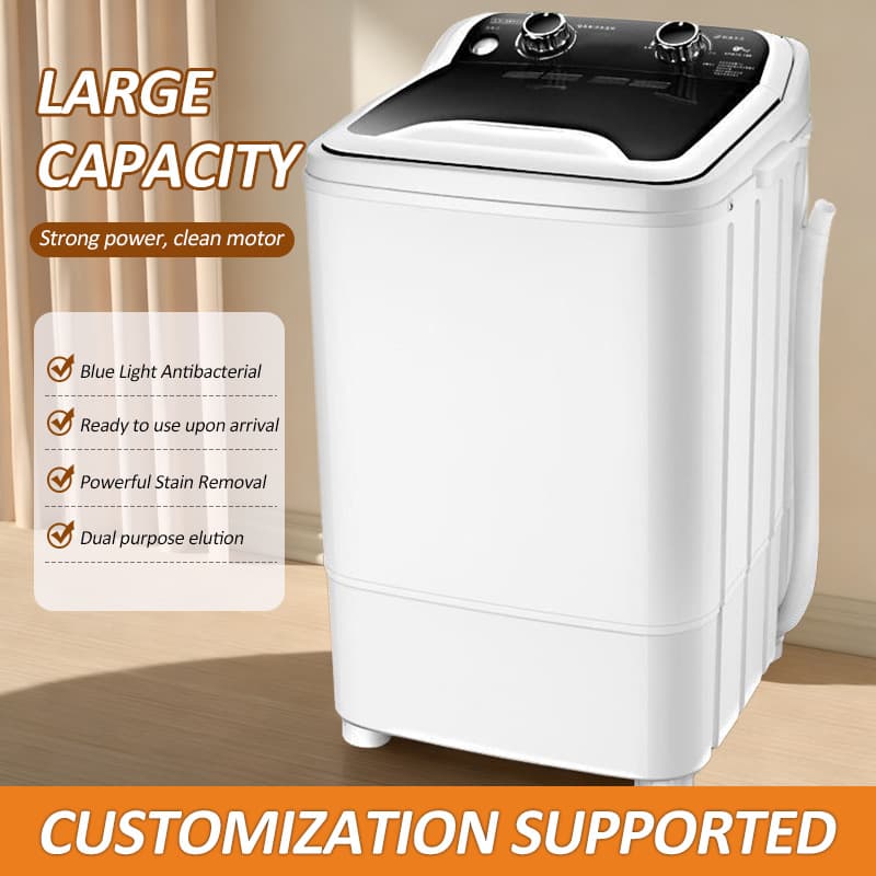 Cross-border 7.5KG High-Capacity Mini Washing Machine and Shoe Washing Combo, Supports Single Washing Machine