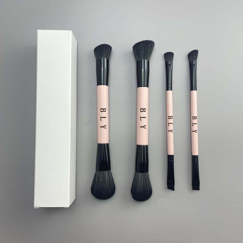 BLY Multifunctional Blush Brush Beauty Tool Brush Portable Pink Double-Headed Makeup Brush Set Cross-border New