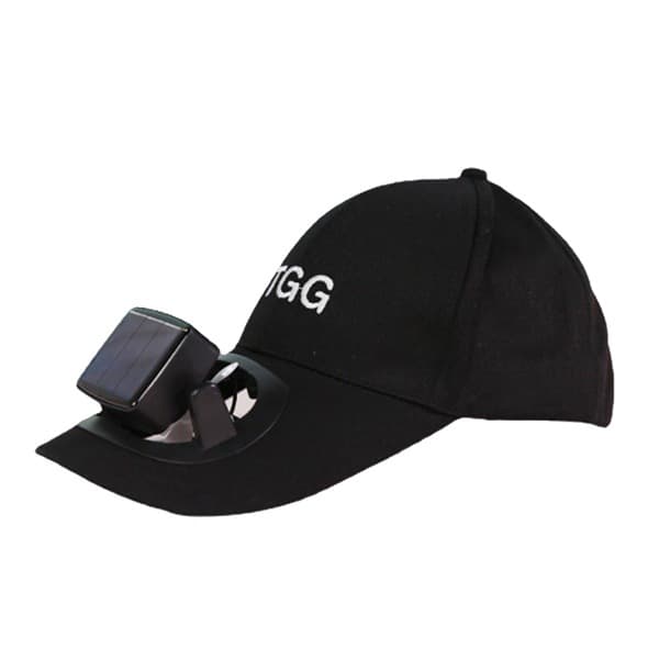 1 piece Color: Black Material: Fabric + Metal Solar charging sun hat with fan