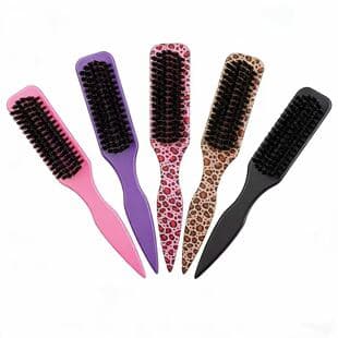 New Cross-border E-commerce Hair Cleaning Plastic Brush Slicked-back Styling Comb Men's Beard Brush Leopard Print Pointed Tail Hairdressing Brush