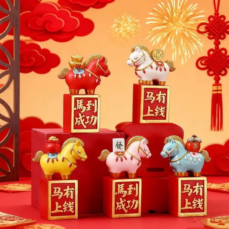 Immediate Wealth Ornament National Style Horse Success Decoration for Living Room Entryway Home Shop Opening Housewarming Gift
