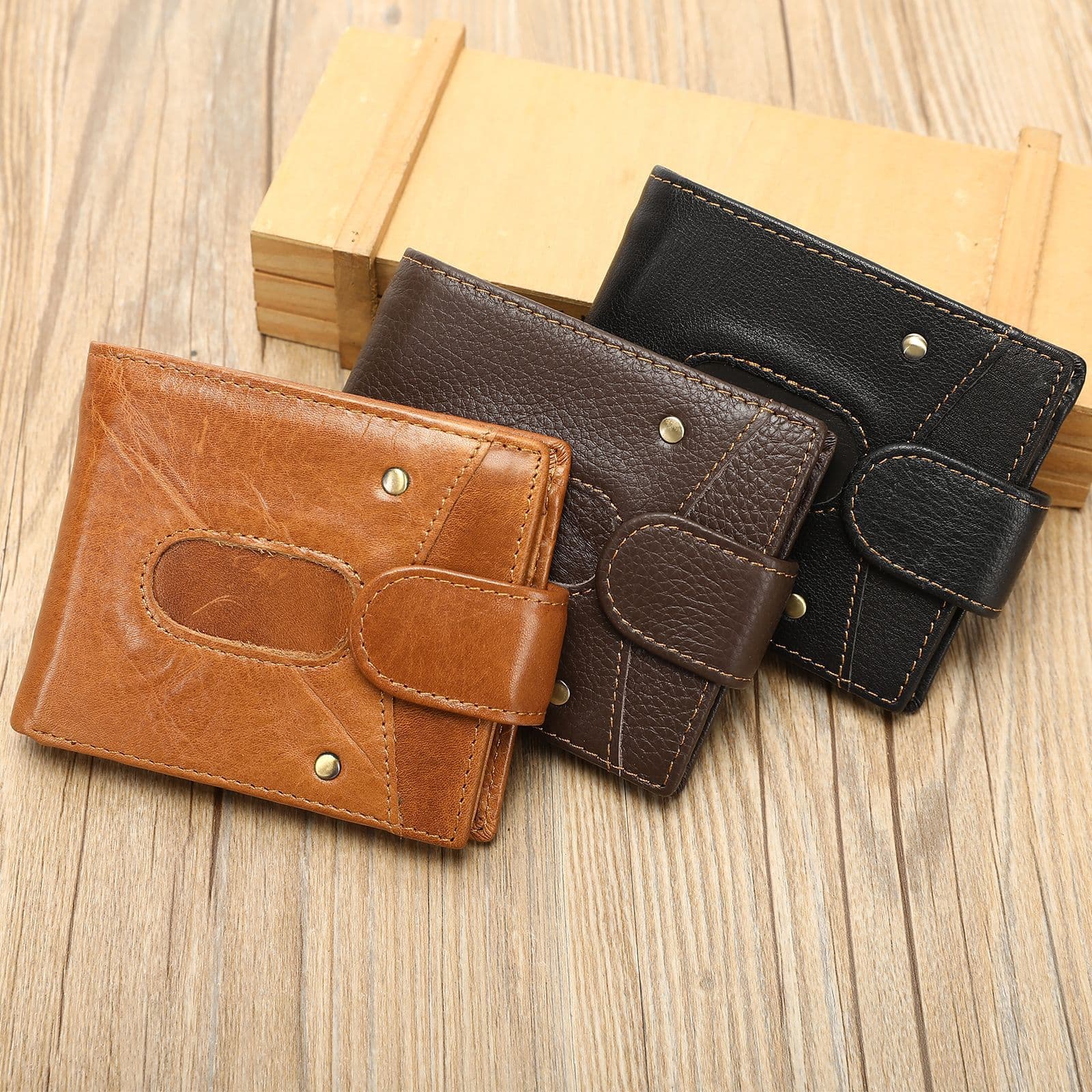 First-layer cowhide fashionable design short wallet large capacity multifunctional wallet coin purse multi-style wallet for men