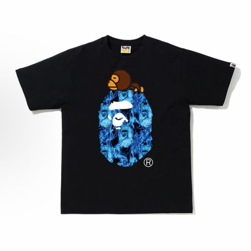 Cross-border BAPE Streetwear Ape Head Heavyweight Pure Cotton Short Sleeve Shark Monkey Unisex T-Shirt Top Print