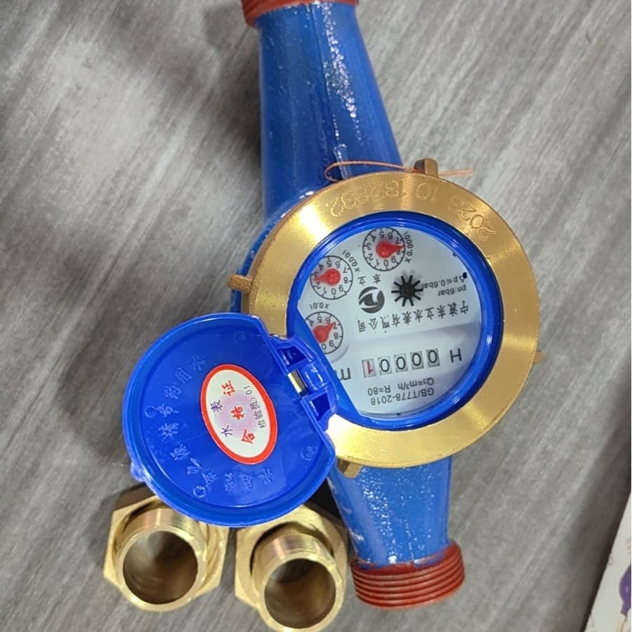 Manufacturer Wholesale All-Copper Cold Water Meter for Domestic Use, Wet-Type Rotor Dn15 Ningbo Water Meter