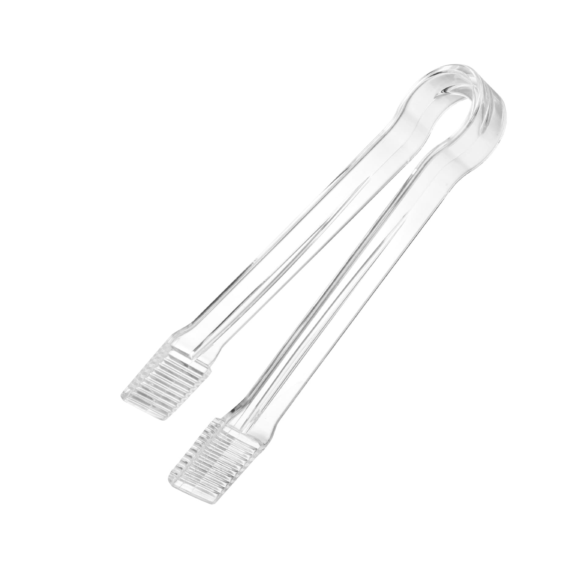 Factory Direct Sales Transparent Plastic Ice Tongs for Amazon Cross-Border, Toothed Transparent Plastic Buffet Tongs