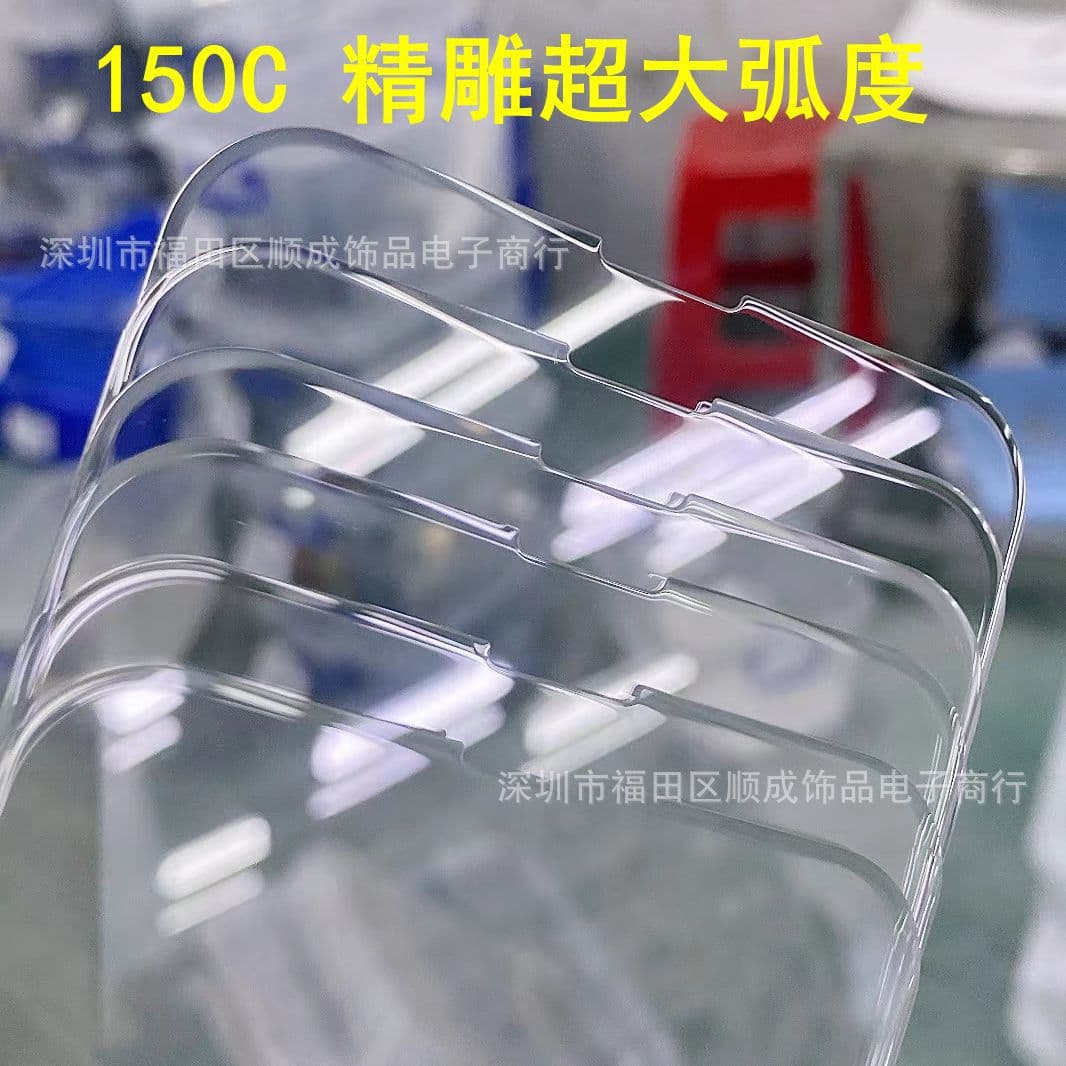 Suitable for iPhone14PRO transparent extra large arc edge 13PROMAX anti-fingerprint 15PROMAX anti-static 11