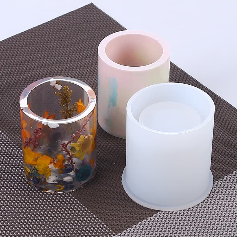 DIY crystal drop glue pen holder mold square round vase jewelry storage plaster diffuser stone ornament candle holder