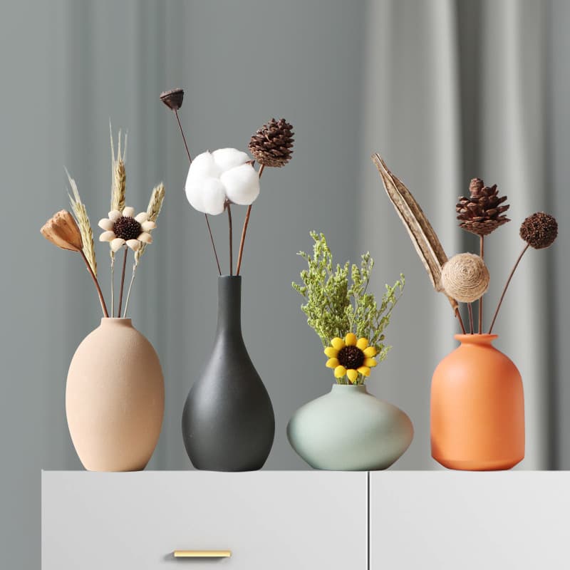 Home Decorative Ornament Morandi Ceramic Vase Living Room TV Cabinet Nordic Style Flower Vase