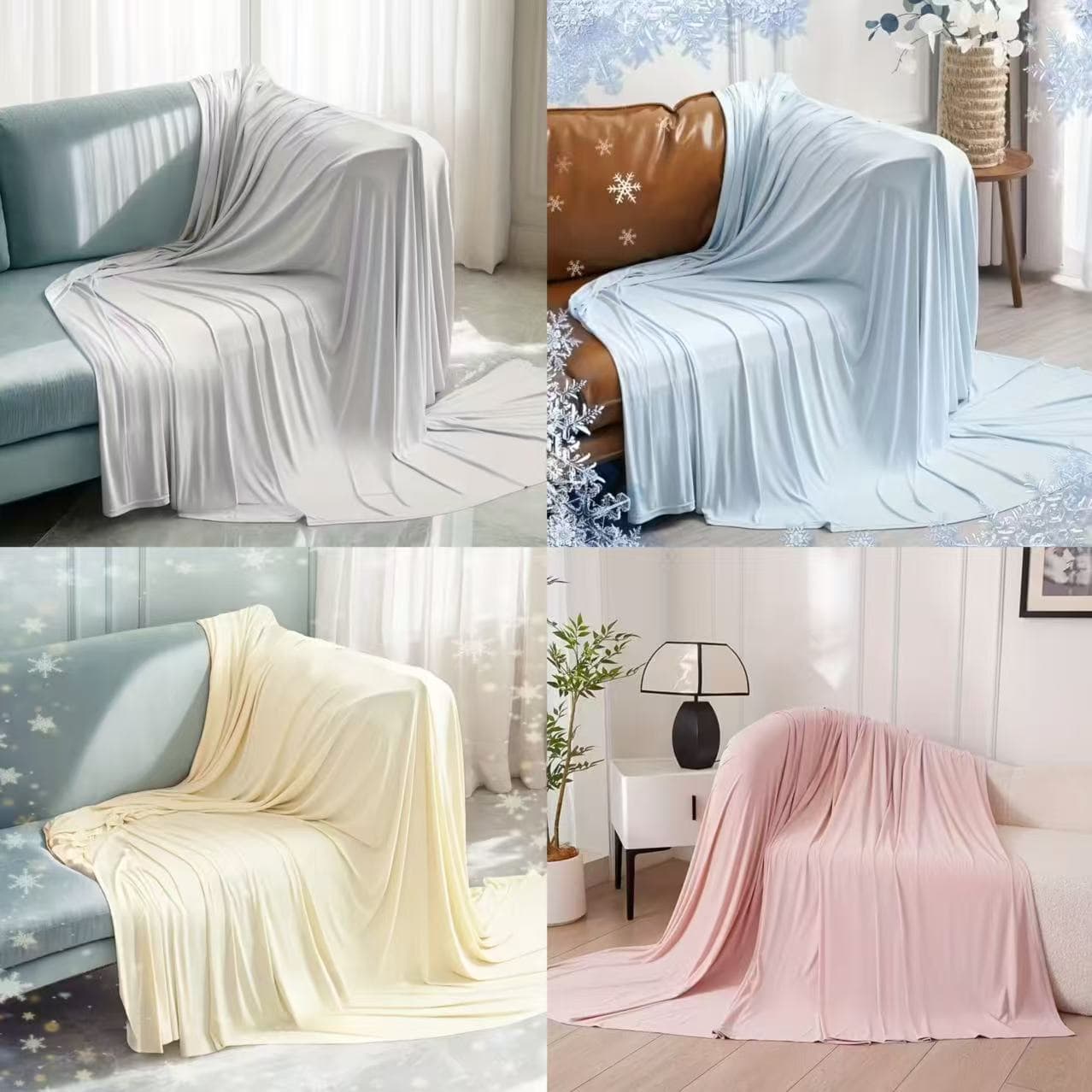 Overseas Hot Selling Ice Silk Cooling Blanket for Night Sweats and Hot Sleepers Factory Drop Shipping