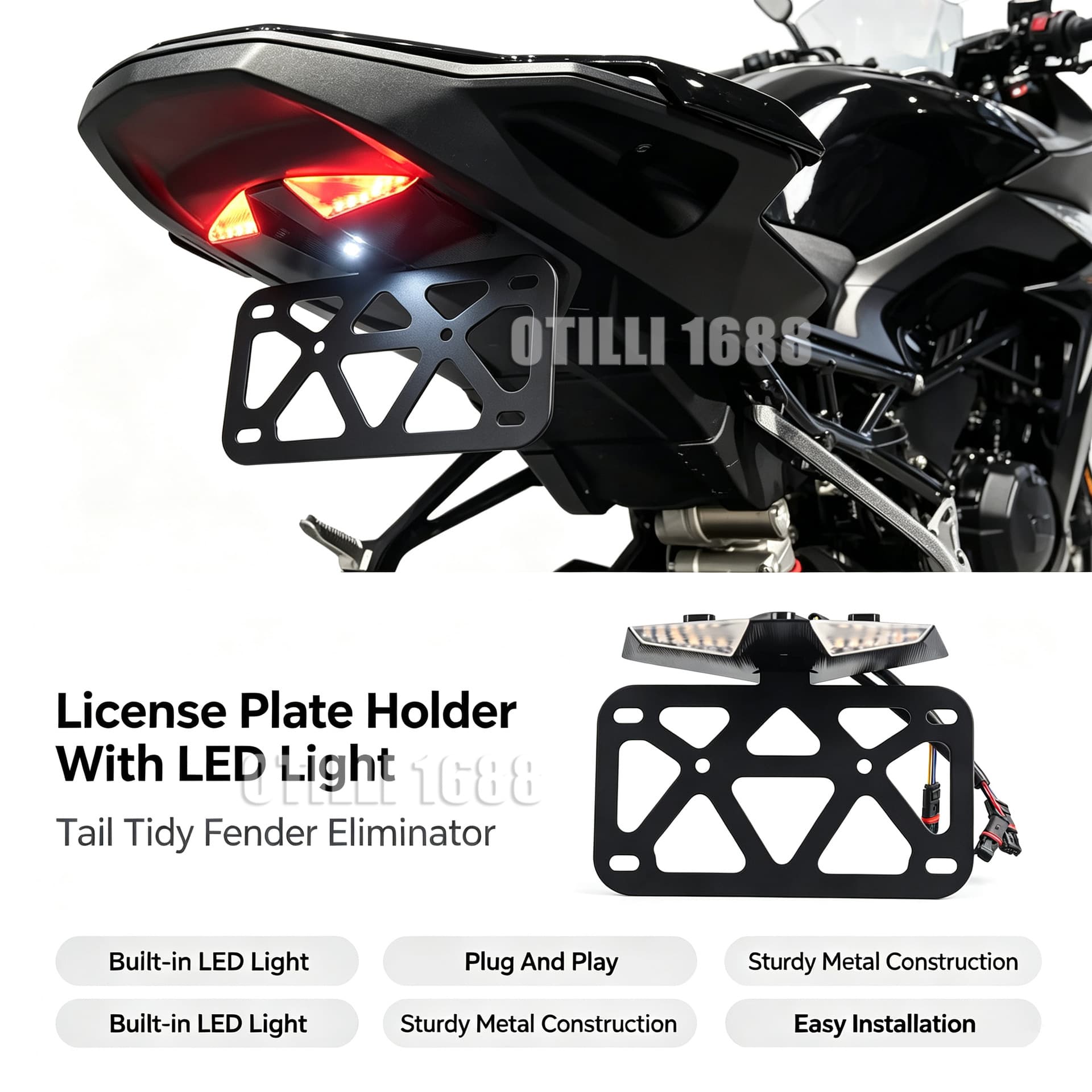 For BMW S1000RR M1000RR Motorcycle Accessories Turn Signal License Plate Short Tail License Plate Bracket