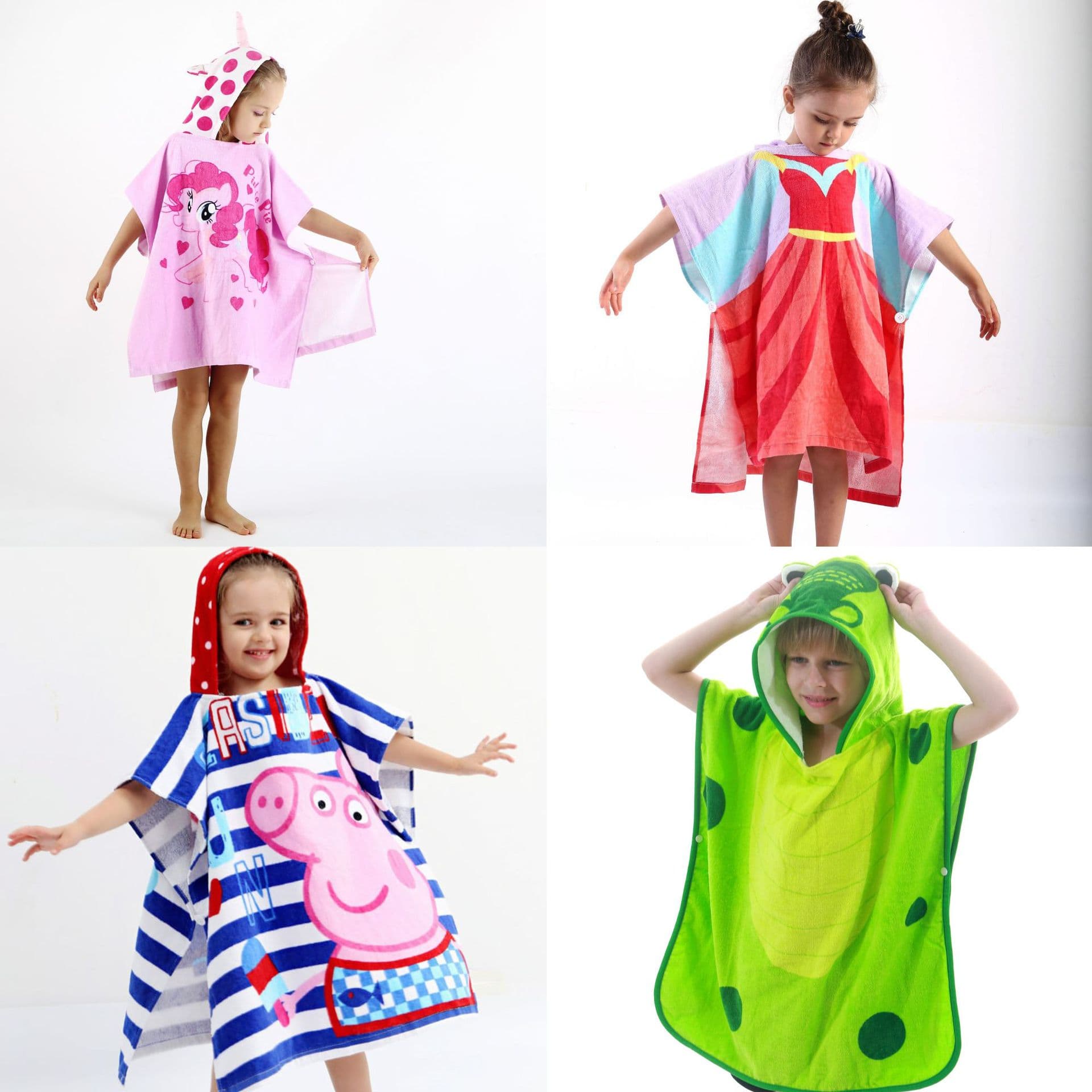 Promotion Children's Beach Towel Pure Cotton 3D Stereoscopic Bath Robe Soft Yellow Blue Pink Colorful Absorbent Towel