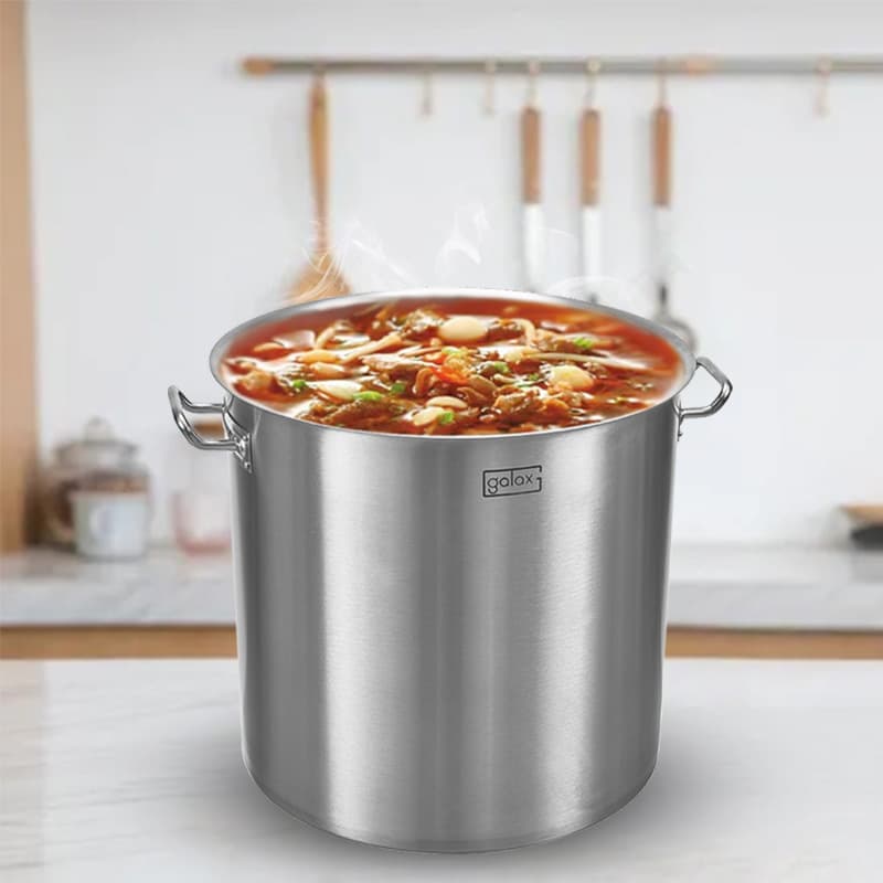 Thickened 304 Stainless Steel Large Capacity Soup Pot with Composite Bottom for Induction Cooker Commercial And Home Use