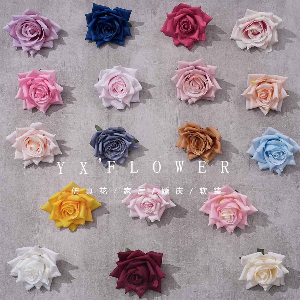 Silk Corner Rose Head Artificial Flower Indoor Ornaments Wedding Hall Decorative Flower Artificial Flower Photography Props Wholesale