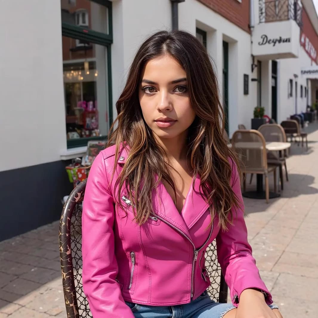 New Cross-Border Women's Leather Jacket Slim Fit European and American Street Retro Rose Red Faux Leather Zip-Up Coat