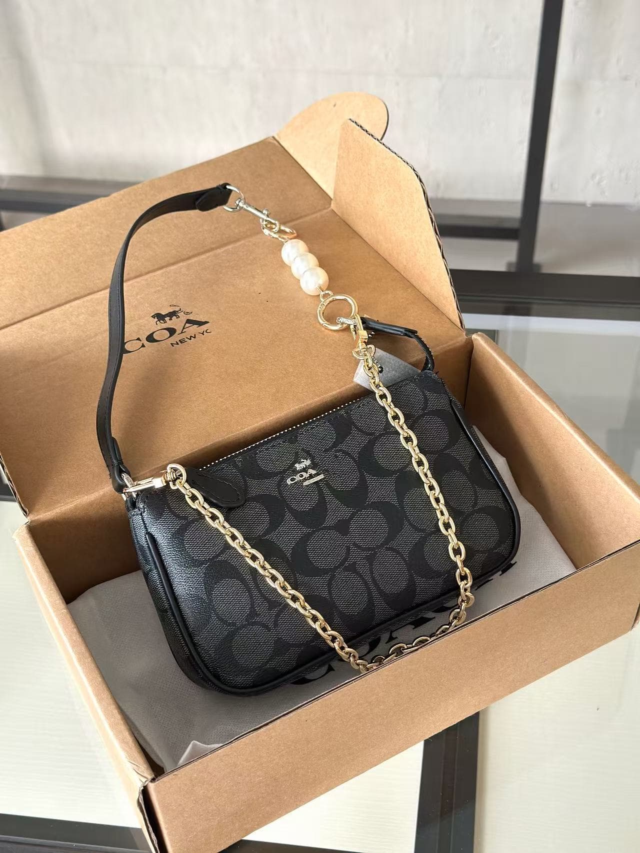 Koujia 2025 New Nolita19 Mahjong Bag Vintage Floral Underarm Bag Versatile Handheld Shoulder Bag for Women