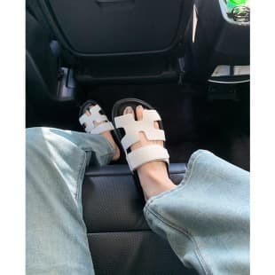 Summer H-Strap Ugly Cute Shoes Grandpa Shoes Thick Sole Platform Beach One-Strap Velcro Outdoor Slippers for Women
