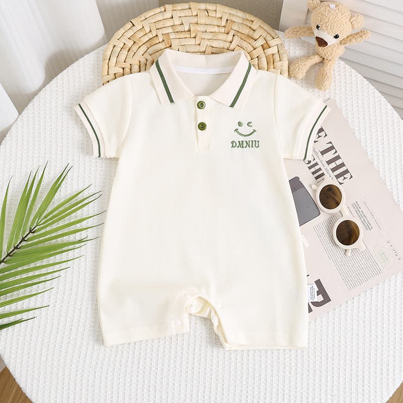 Baby Onesie Thin Style Boys Clothes Summer Polo Shirt Girls Short Sleeve Romper 100 Days Full Moon Suit