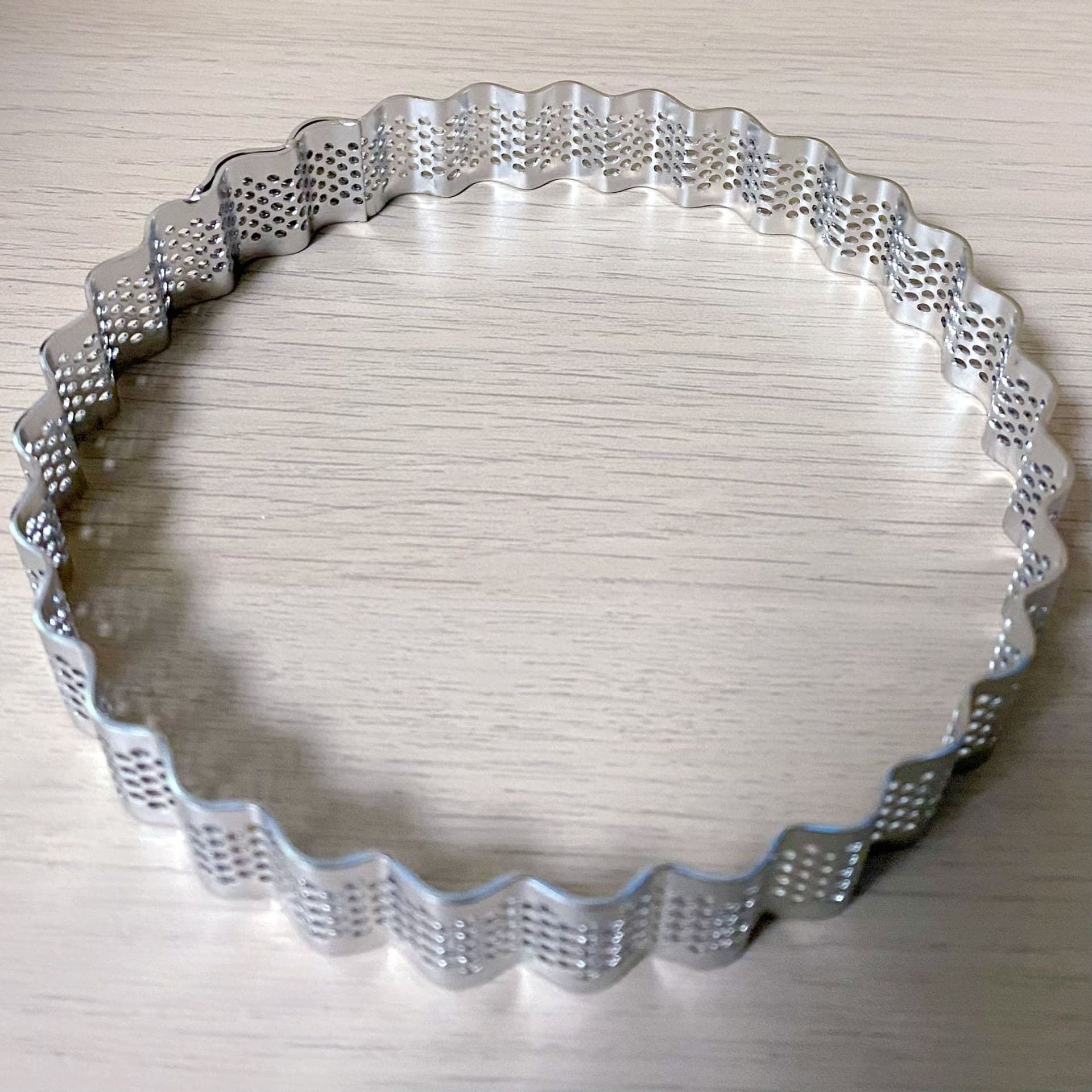 Scalloped Tart Ring, Round Perforated Tart Ring, 2cm High Pie Pan, French Fruit Tart, 304 Stainless Steel
