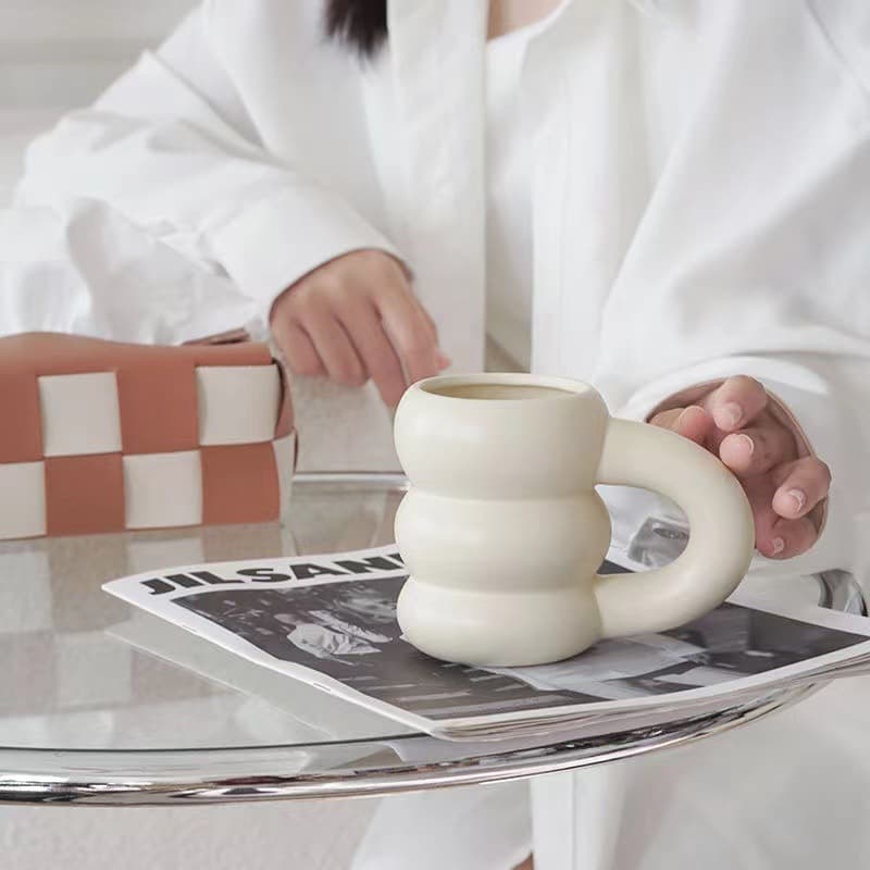 Creative Ceramic Mug Ins-Style Chunky Cup Circle Cup Tire Cup Niche Water Cup Coffee Cup Breakfast Cup
