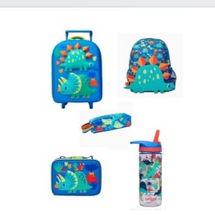 Large Capacity Trolley Backpack for Primary and Secondary School Students, Children's Wheeled Load-Reducing Backpack, Girl's Australia Iggle Backpack Dinosaur