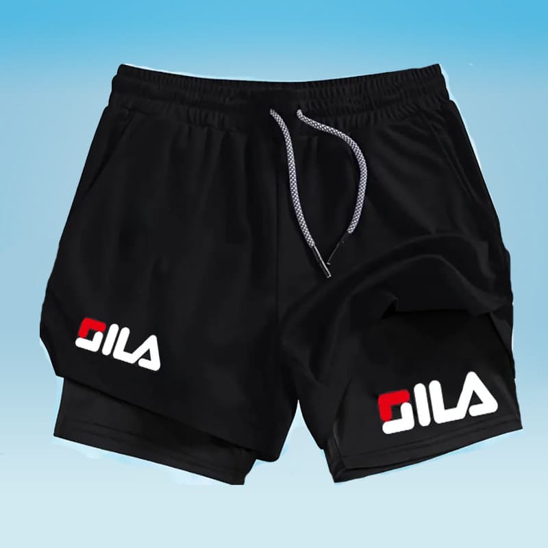 Running Shorts Men's Fitness Gym Training 2 in 1 Sport Quick Dry Workout Jogging Double Deck Summer