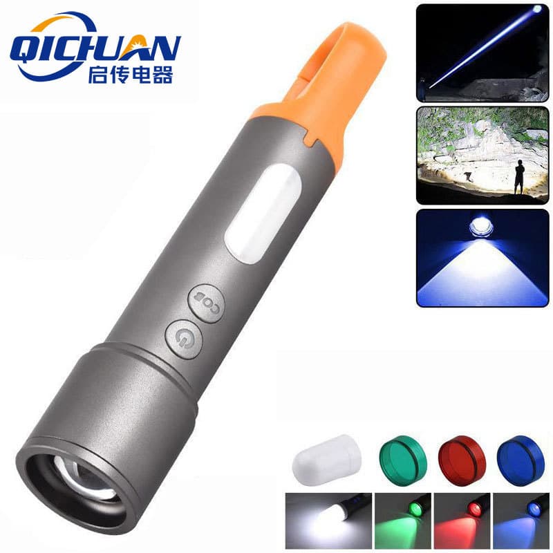 Cross-border X723 High-Power Flashlight Super Bright Long Range with Hook Tent Light Multifunctional Outdoor Zoom Waterproof Flashlight