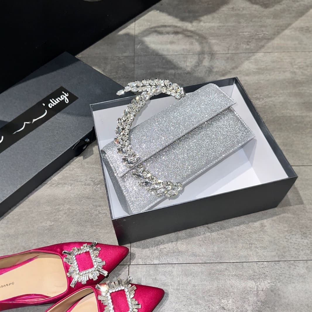 2025 New Women's Sparkly Diamond Handbag, Trendy Rhinestone Chain Shoulder Crossbody Bag, Same Style as Xiaohongshu Influencers