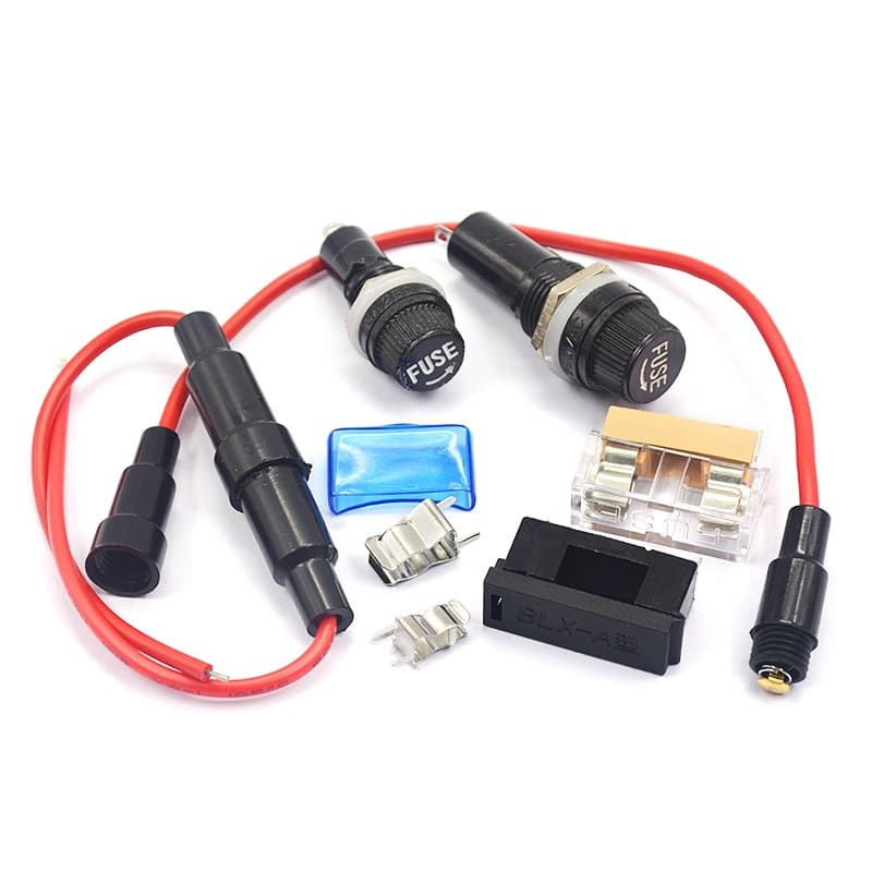 Glass Fuse Tube Holder Socket 5X20 Fuse Base with Wire and Spring BLXA Clip Fuse Box FUSE
