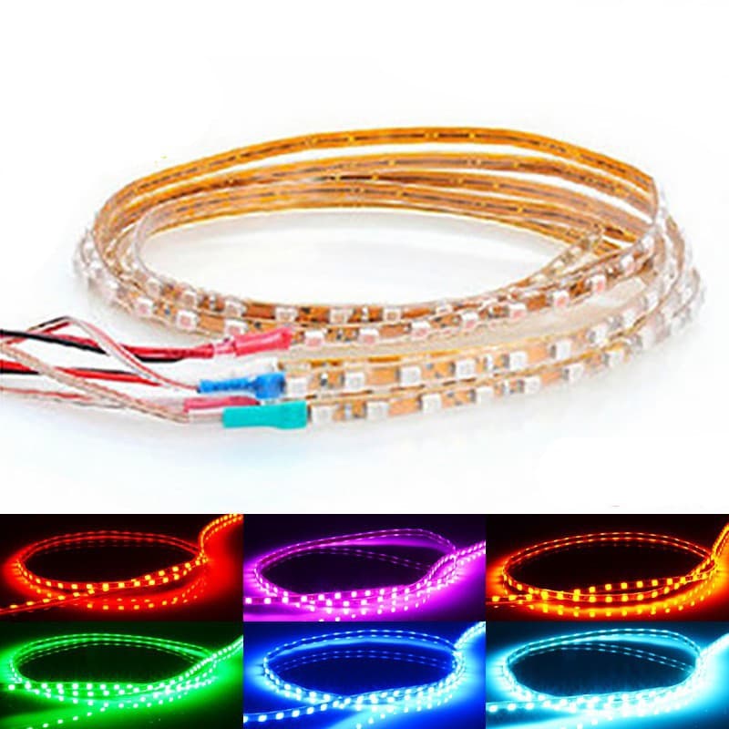 Cross-border automotive low-voltage 12V flexible LED strip for electric vehicles and motorcycles, waterproof sleeve LED patch decorative lights