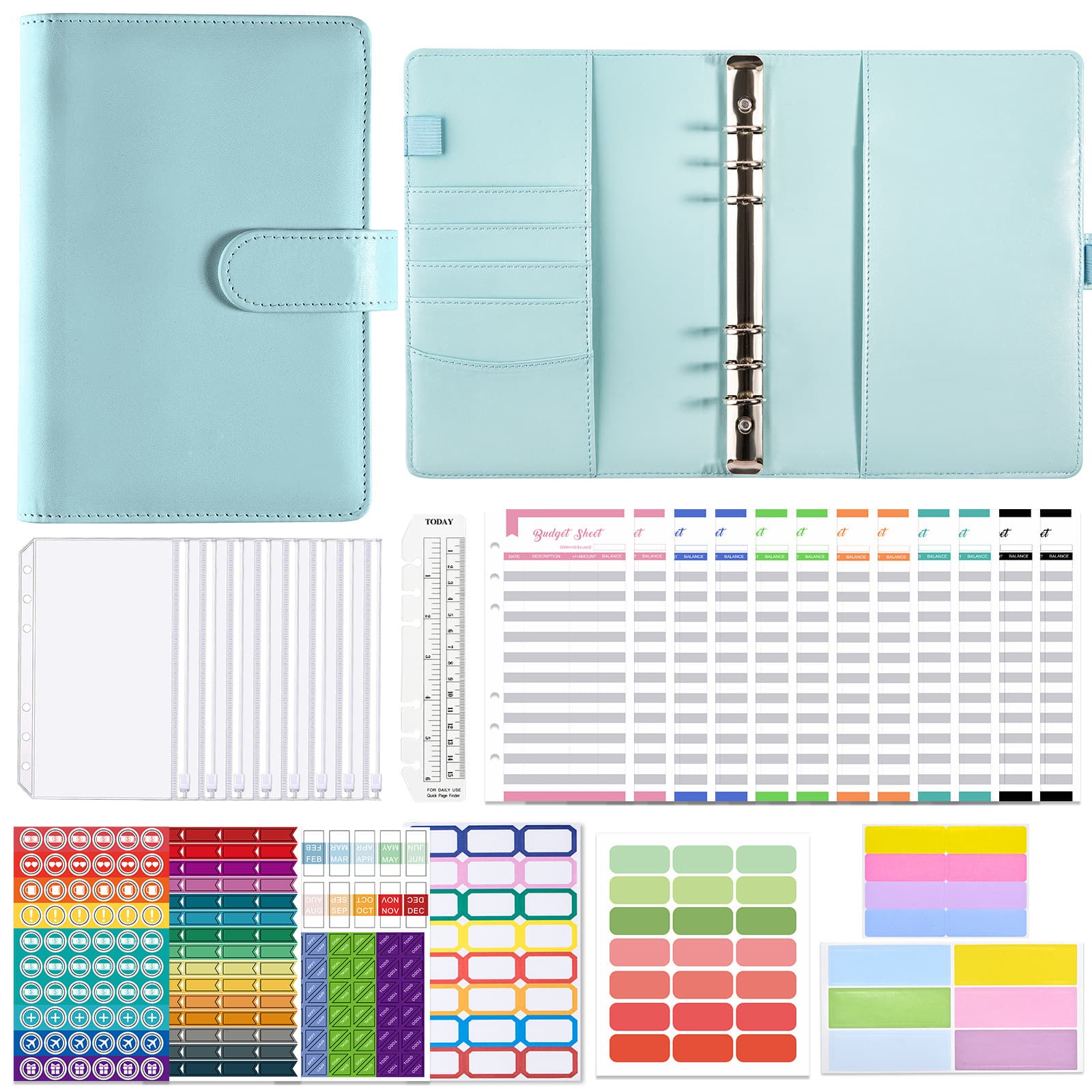 Cross-border special supply of A6 loose-leaf notebook Macaron PU leather hand ledger cash budget planning loose-leaf book wholesale