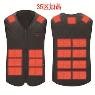 35 Zone Cross-border Smart Electric Heated Vest Men's Warm USB Heating Vest Big Size Stand Collar Couple Jacket