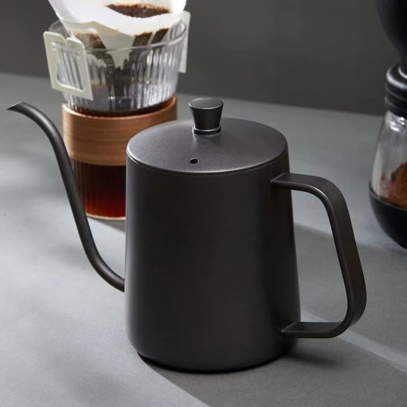 Stainless Steel Fine Spout Pour-Over Coffee Pot Set, Home Brewing Equipment with Long Spout and Filter Cup
