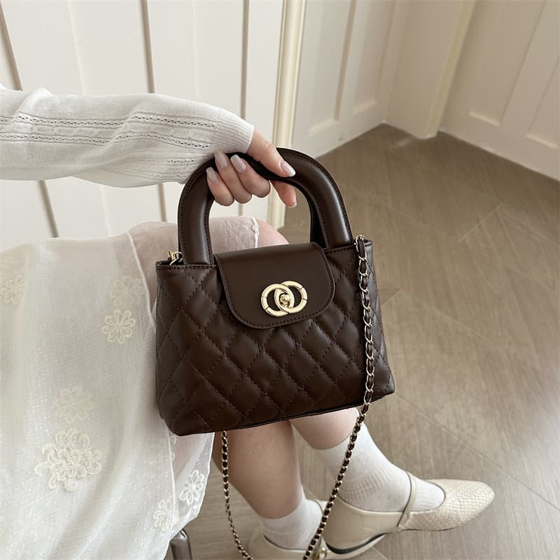 Xiaoxiangfeng Diamond Pattern Handbag 2026 Summer New Trendy Chain Bag Fashion Versatile Commute Shoulder Crossbody Bag