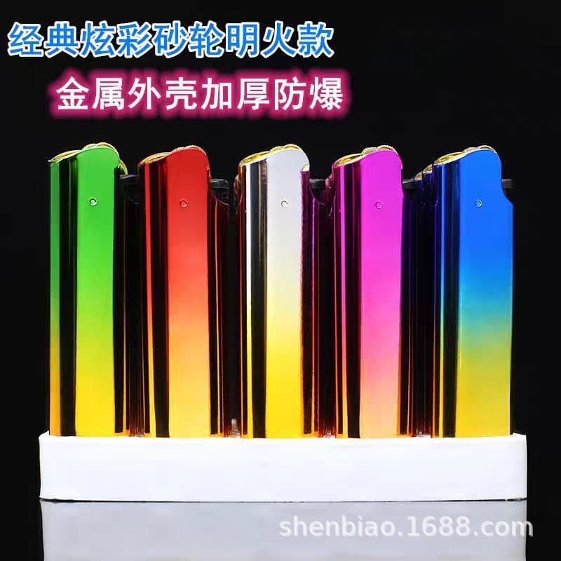 New Luminous Fragrance Blue Flame Direct Impact Windproof Lighter Electronic Fashion Pack for Home Use Wholesale Box
