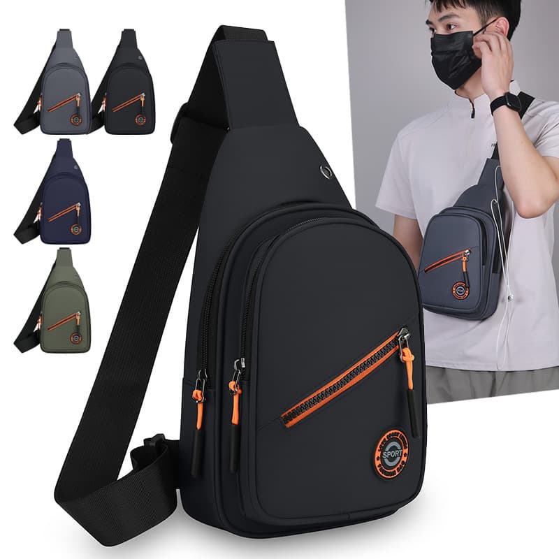 Cross-border popular men's chest bag, multi-functional cross-body bag, outdoor sports shoulder bag, waterproof Oxford cloth cross-body chest bag