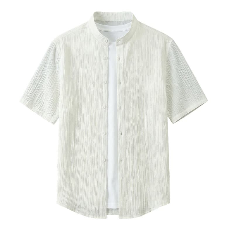 Cross-border summer short-sleeved shirt men's thin loose plus size lapel casual jacket men's handsome trendy shirt