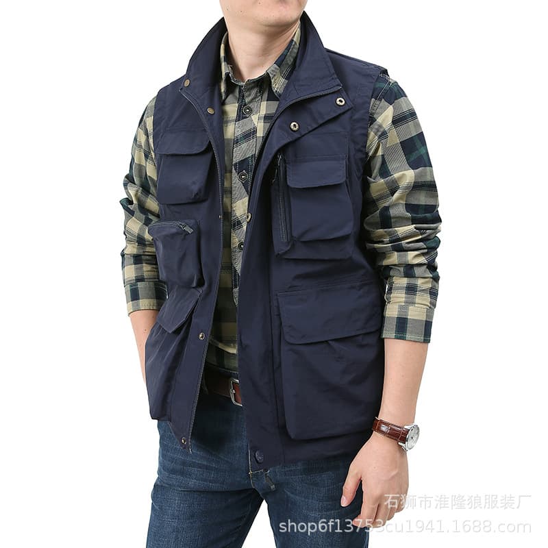 Men's Casual Multifunctional Vest Waterproof Quick-drying Outdoor Sports Photography Casual Vest Plus Size Vest Jacket Trendy